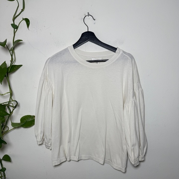Velvet by Graham & Spencer Tops - Velvet By Graham & Spencer Jetty Cream Long Sleeve Puff Sleeve Tee - Medium